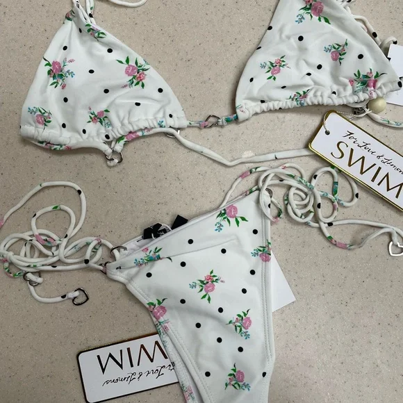 For Love And Lemons White Floral Bikini - Picture 2 of 3